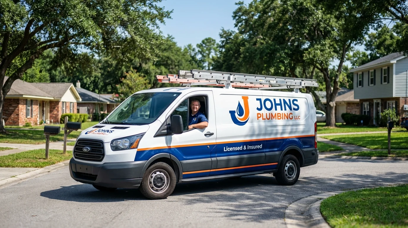 Johns Plumbing LLC service van in Norlina, NC