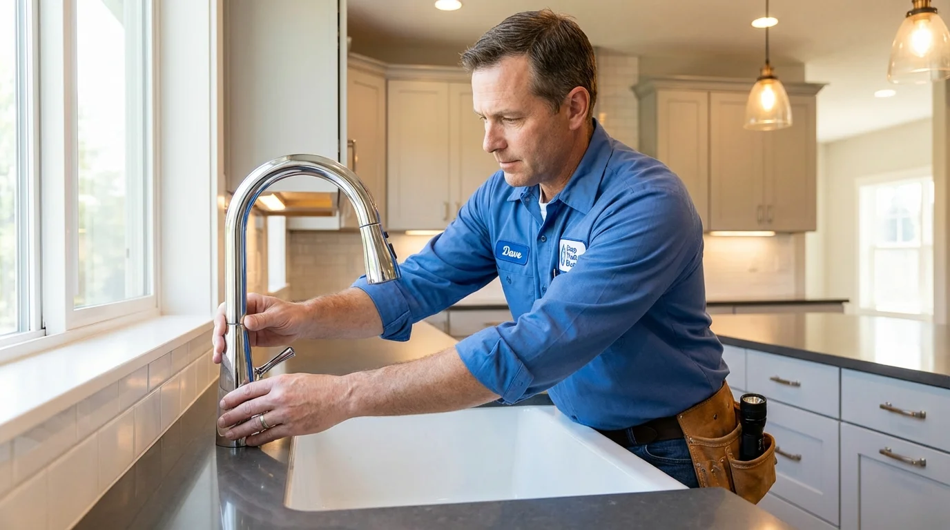 Kitchen faucet installation by Johns Plumbing LLC in Norlina
